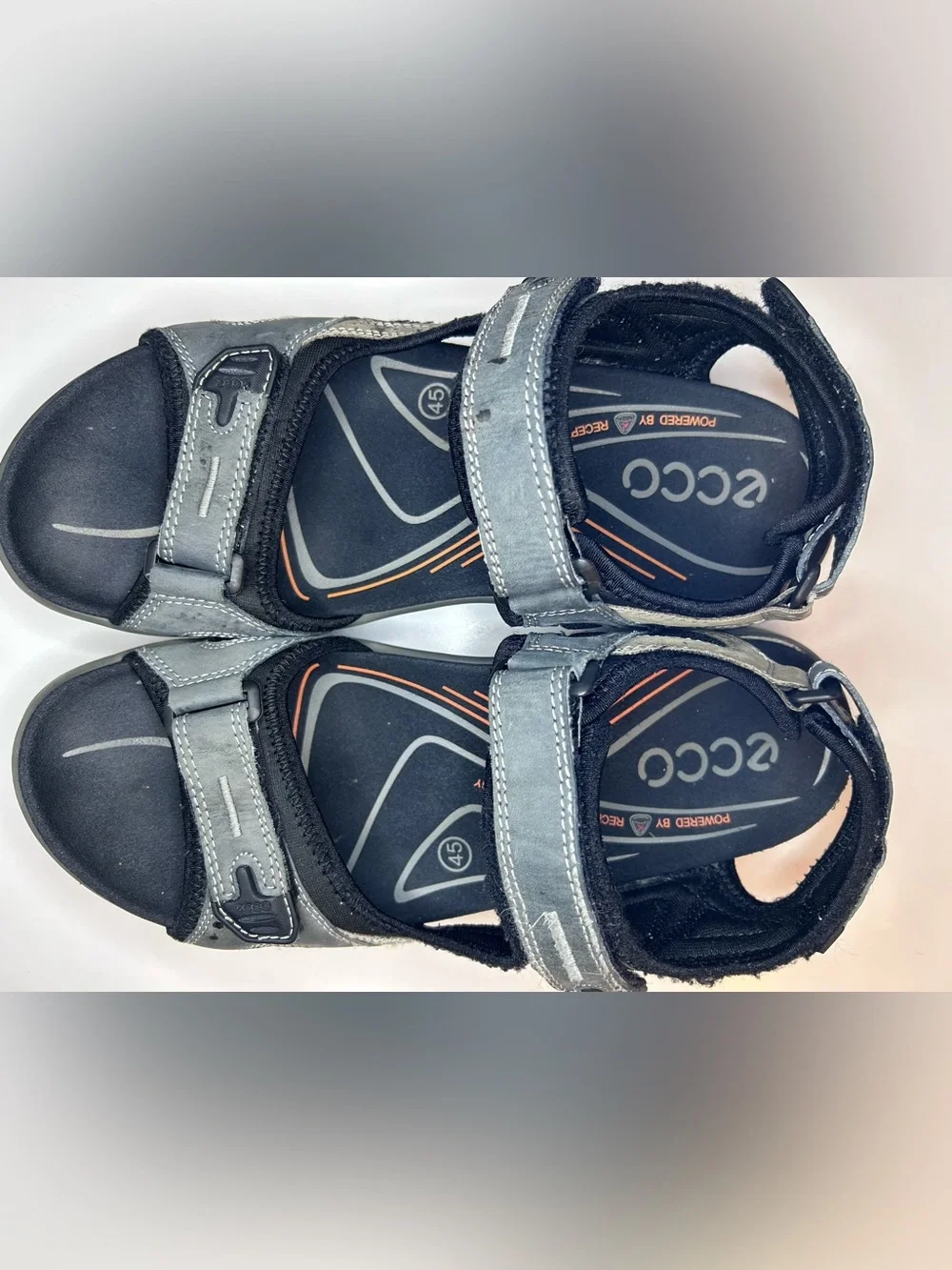 ECCO Offroad Yucatan Leather Hiking Comfort Sandals EU 45 Gray